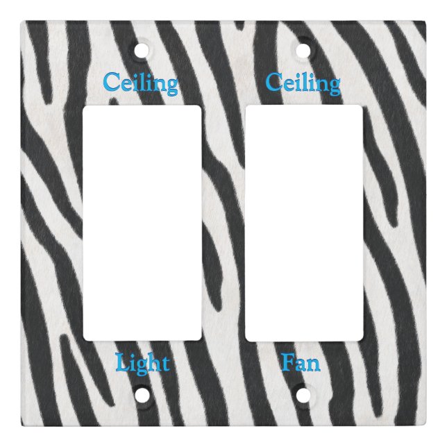 Zebra Stripes Animal Print Customized Double Light Switch Cover (Front)