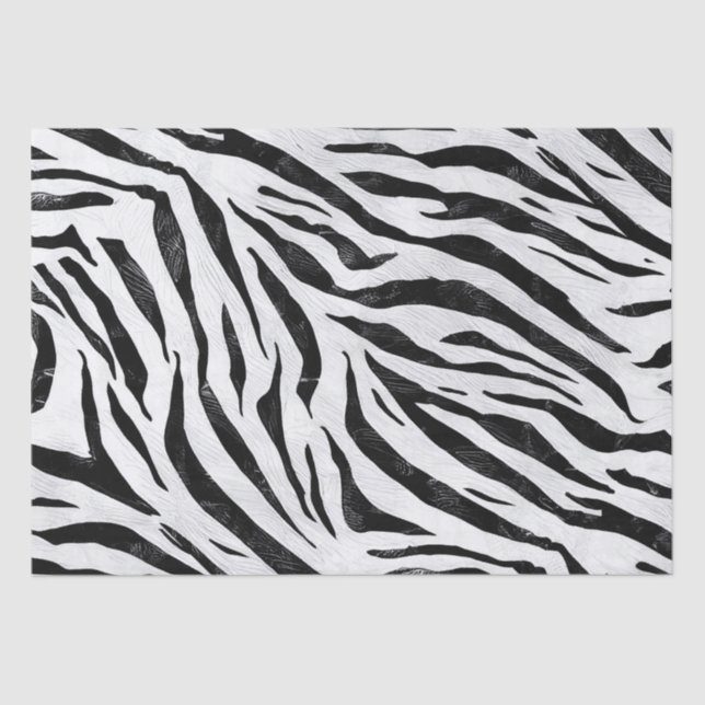 Zebra Stripes Animal Print Decoupage Tissue Paper (Front)