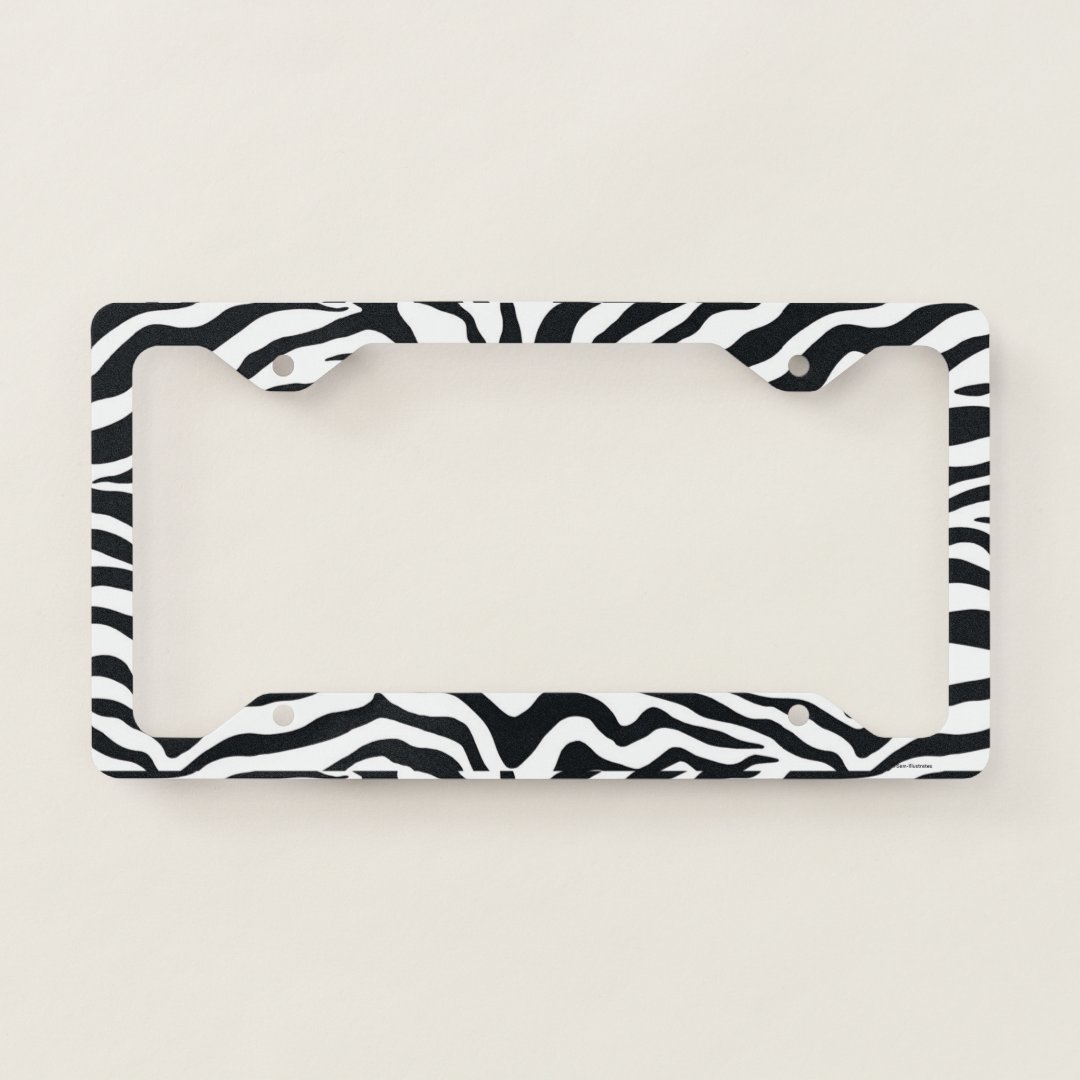 Zebra Stripes Animal Print License Plate Frame Zazzle
