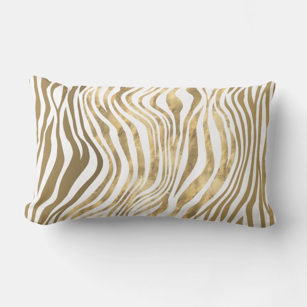 White and clearance gold lumbar pillow