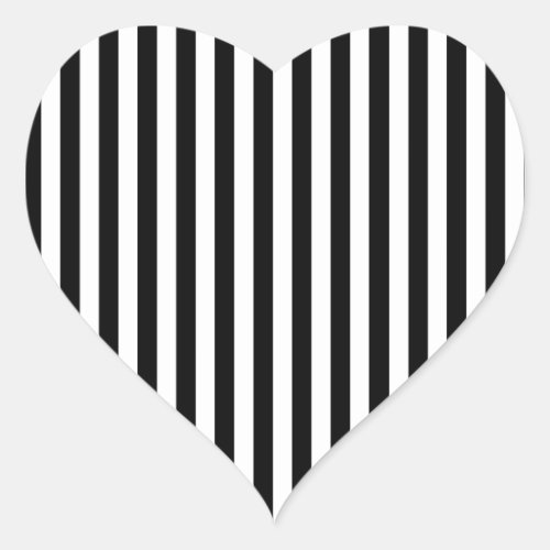Zebra Stripes Any Color Black White Heart Sticker