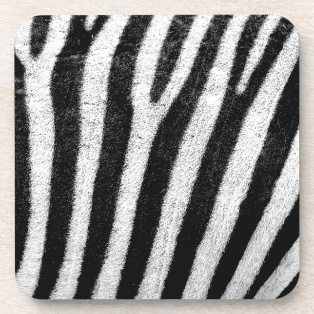 zebra Stripes Beverage Coaster (Front)