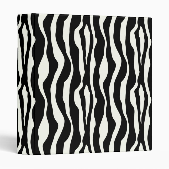 Zebra stripes - Black and White 3 Ring Binder (Front/Spine)