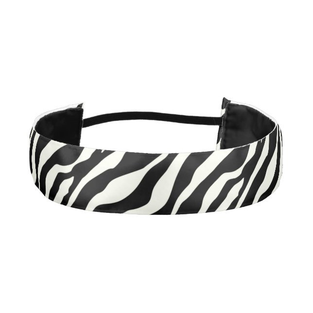 Zebra stripes - Black and White Athletic Headband (Front)