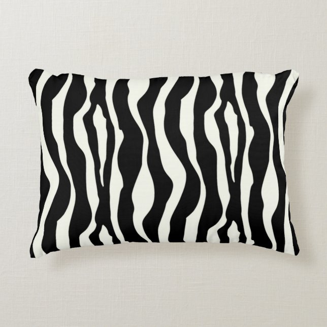 Zebra stripes - Black and White Decorative Pillow (Front)