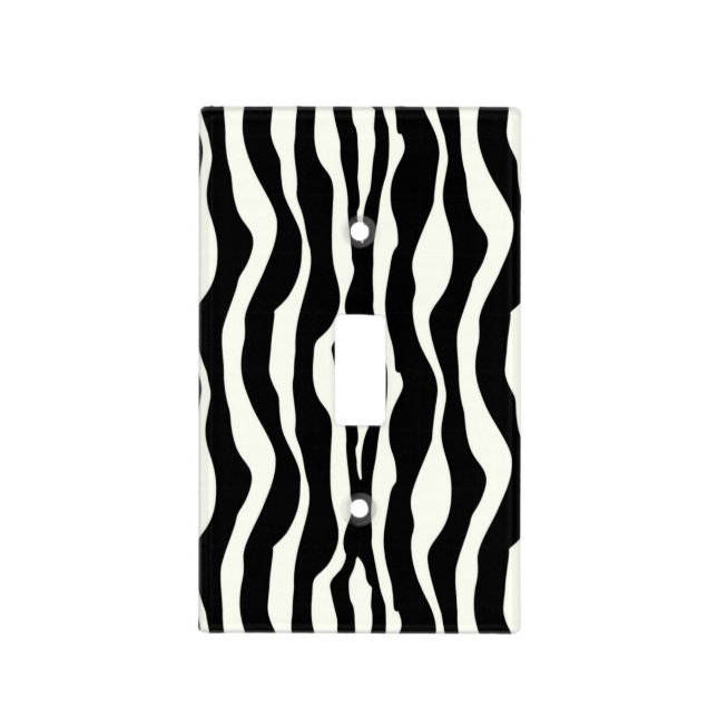 Zebra stripes - Black and White Light Switch Cover (Front)