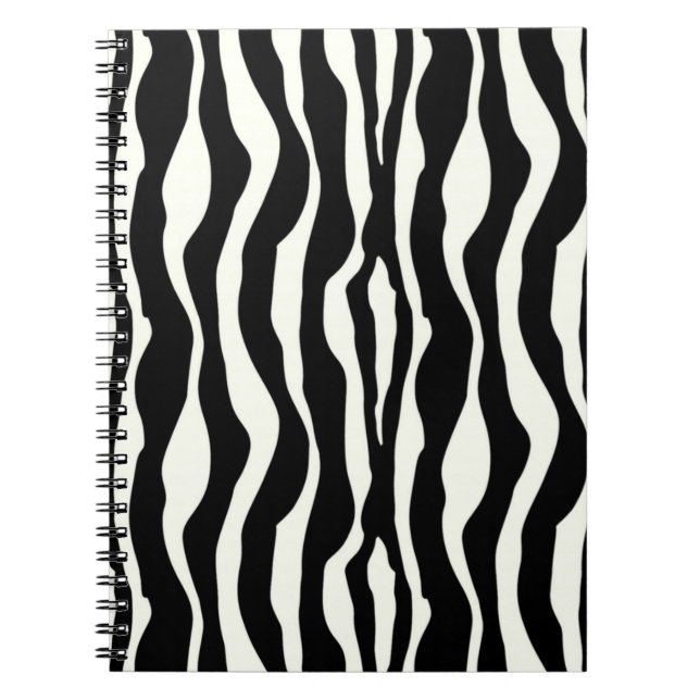 Zebra stripes - Black and White Notebook (Front)