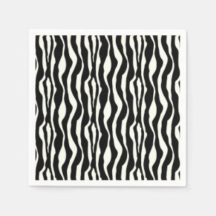 Zebra stripes - Black and White Paper Napkins