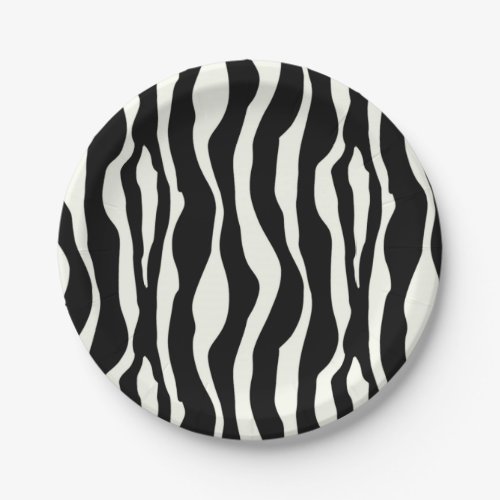 Zebra stripes _ Black and White Paper Plates