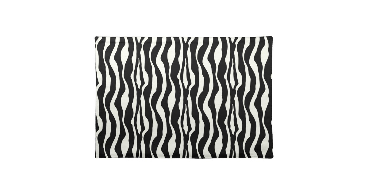 Zebra stripes Black and White Placemat Zazzle