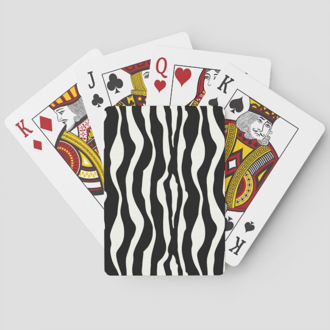 Zebra stripes - Black and White Poker Cards (Back)