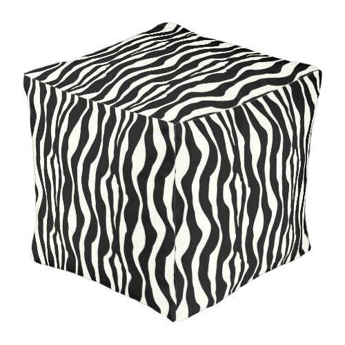 Zebra stripes _ Black and White Pouf