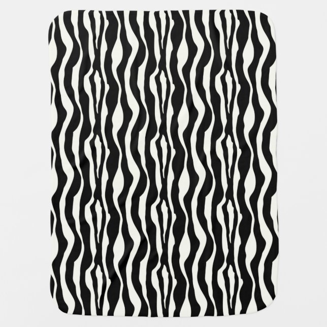 Zebra stripes - Black and White Receiving Blanket (Front)