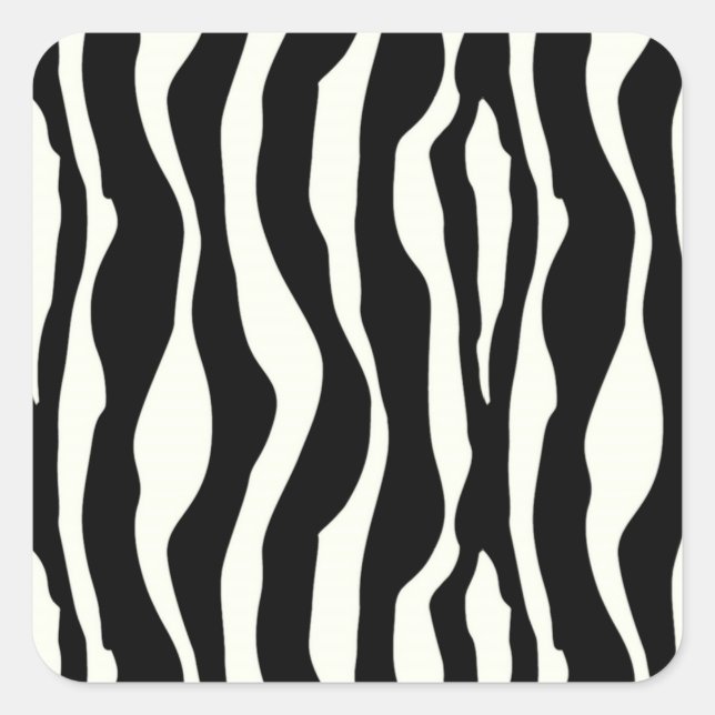 Zebra Stripes, Black and White  Square Sticker (Front)