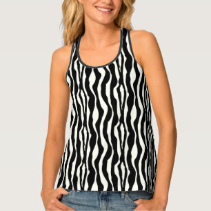 Zebra stripes - Black and White Tank Top