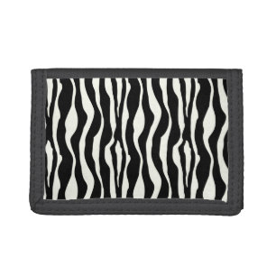 Zebra stripes - Black and White Tri-fold Wallet