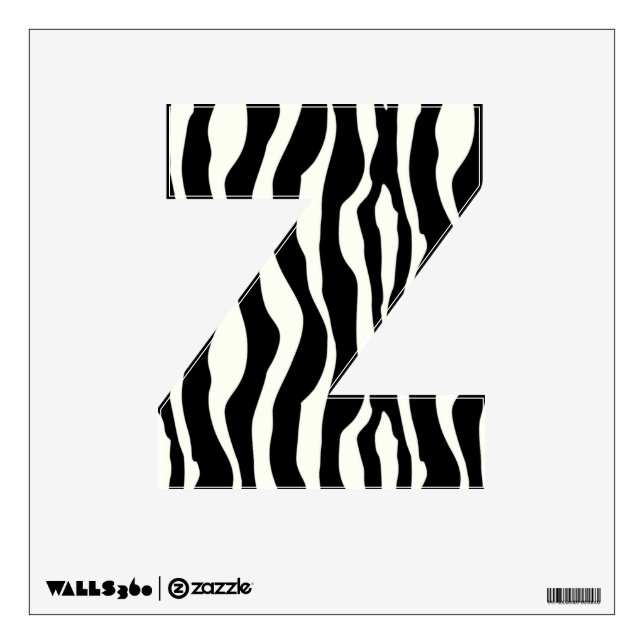 Zebra stripes - Black and White Wall Decal (Front)