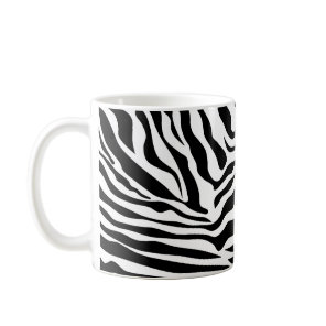 Zebra Stripes Black And White Wild Animal Print Coffee Mug