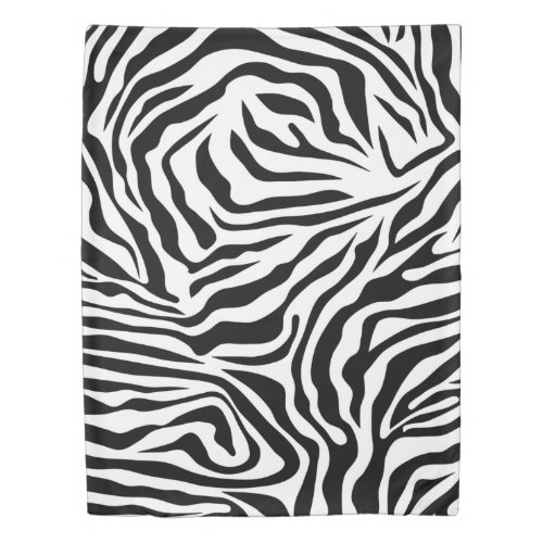 Zebra Stripes Black And White Wild Animal Print Duvet Cover