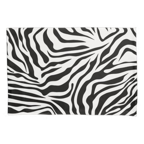 Zebra Stripes Black And White Wild Animal Print Pillow Case