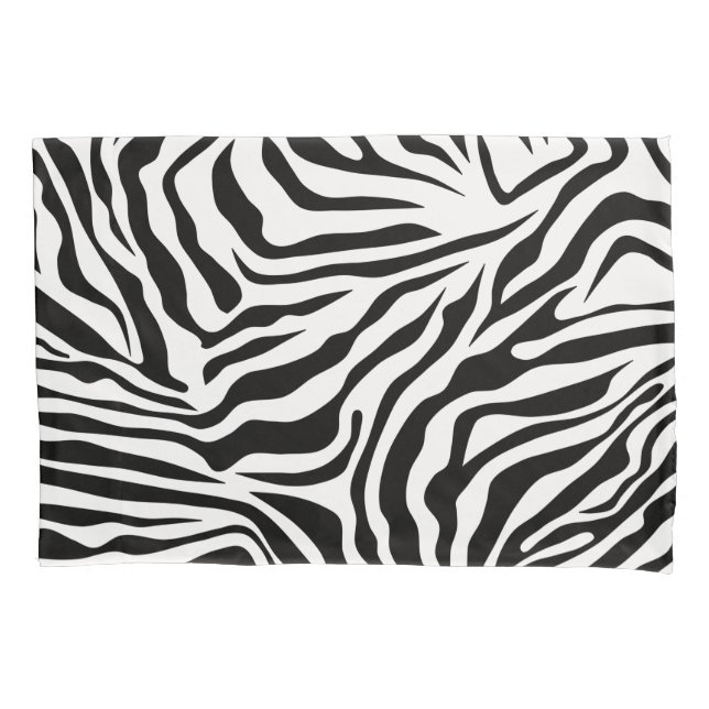 Zebra Stripes Black And White Wild Animal Print Pillow Case (Front)