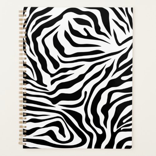 Zebra Stripes Black And White Wild Animal Print Planner