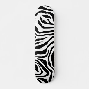 Zebra Stripes Black And White Wild Animal Print Skateboard