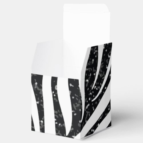 Zebra Stripes Black Glitter Wild Animals Print Favor Boxes