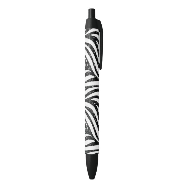 Zebra Stripes Black Glitter Wild Animals Print Pen (Bottom (Vertical))