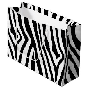 Zebra Stripes Black & White Bold Safari Large Gift Bag