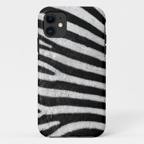 Zebra stripes black  white texture photograph iPhone 11 case