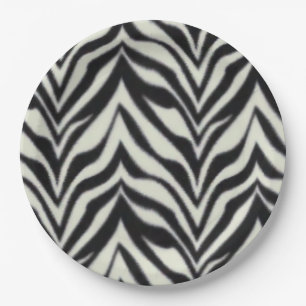Zebra Stripes Black White Wild Safari Paper Plates