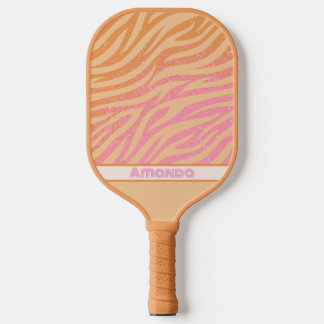 Zebra Stripes Bold Colors Carbon Fiber Pickleball Paddle
