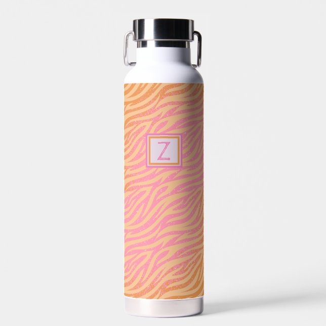 Zebra Stripes Bold Colors Water Bottle (Front)