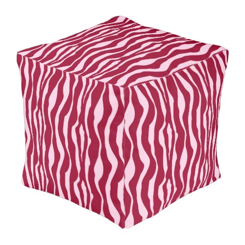 Zebra stripes _ Burgundy and Pink Pouf