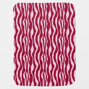 Zebra stripes - Burgundy and Pink Receiving Blanket