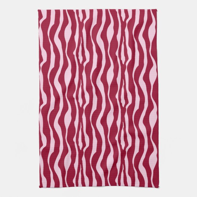 Zebra stripes - Burgundy and Pink Towel (Vertical)