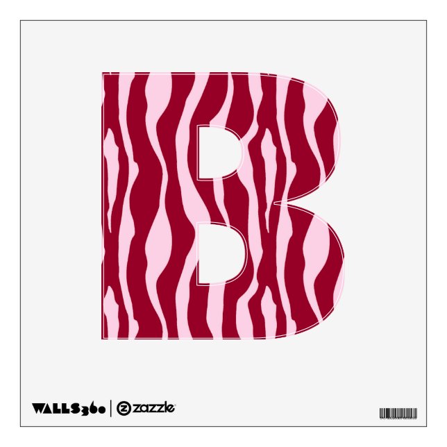 Zebra stripes - Burgundy and Pink Wall Sticker (Front)