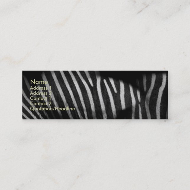 Zebra Stripes Business Card (Front)