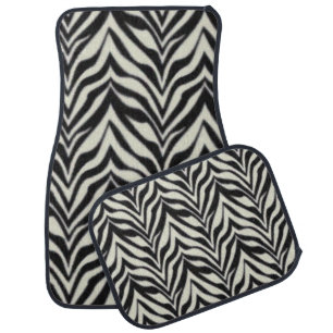 Zebra Stripes BW Wild Animal Print  Car Floor Mat