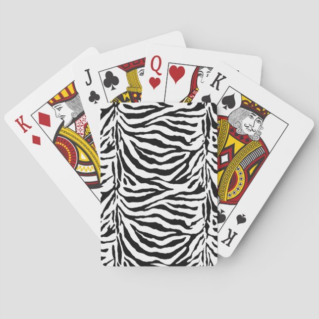 Zebra Stripes Camouflage Poker Cards (Back)