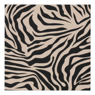 Zebra Stripes Cream Beige Black Wild Animal Print