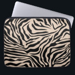 Zebra Stripes Cream Beige Black Wild Animal Print Laptop Sleeve<br><div class="desc">Zebra Print – cream beige and black pattern - wild animal print.</div>