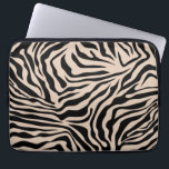 Zebra Stripes Cream Beige Black Wild Animal Print Laptop Sleeve<br><div class="desc">Zebra Print – cream beige and black pattern - wild animal print.</div>