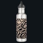 Zebra Stripes Cream Beige Black Wild Animal Print Stainless Steel Water Bottle<br><div class="desc">Zebra Print – cream beige and black pattern - wild animal print.</div>