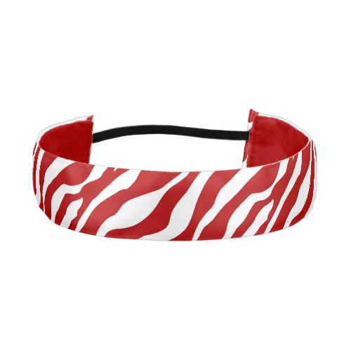 Zebra stripes _ Deep Red and White Athletic Headband