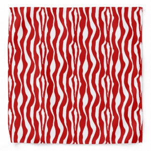 Zebra stripes - Deep Red and White Bandana