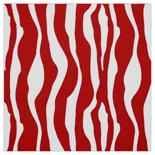 Zebra stripes _ Deep Red and White Fabric