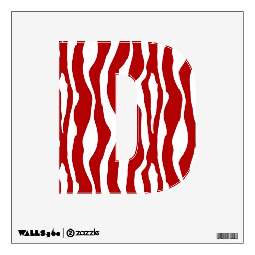 Zebra stripes _ Deep Red and White Wall Decal