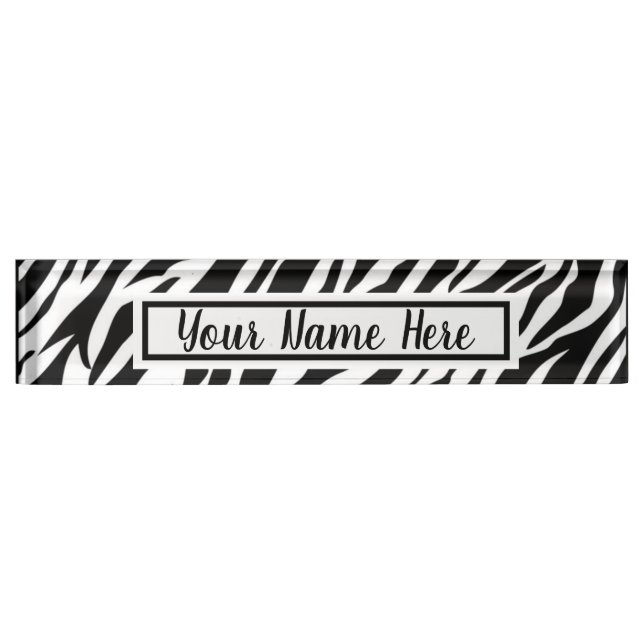 Zebra Stripes Desk Name Plate (Front)